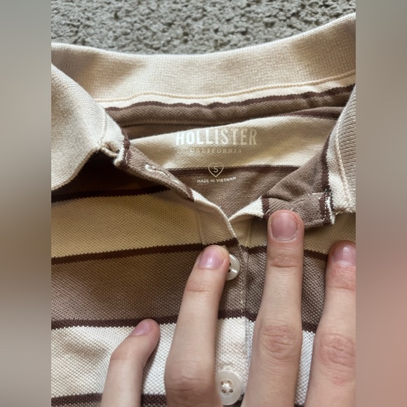 Hollister cropped striped collared tee - Picture 4 of 4